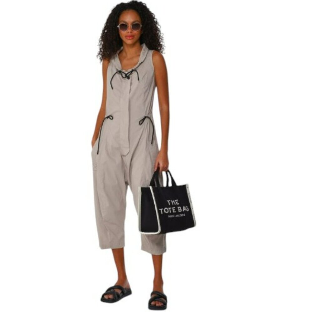 Lurdes Bergada Drop Crotch Cotton Jumpsuit in Beige size Medium